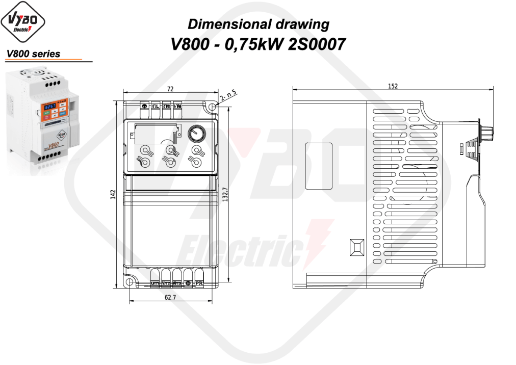 Maßzeichnung V800 2S0007